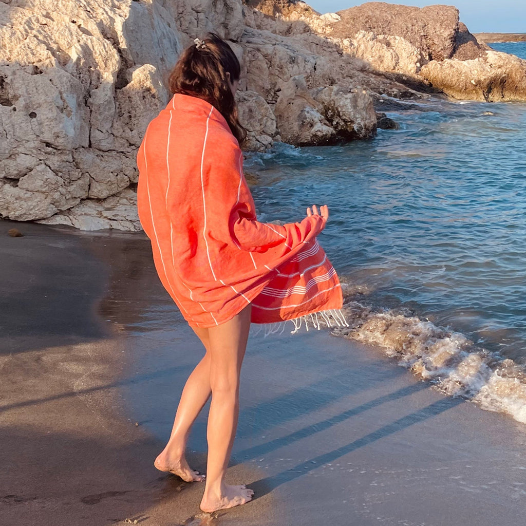 "BEACH PLEASE" Besticktes Hamamtuch
