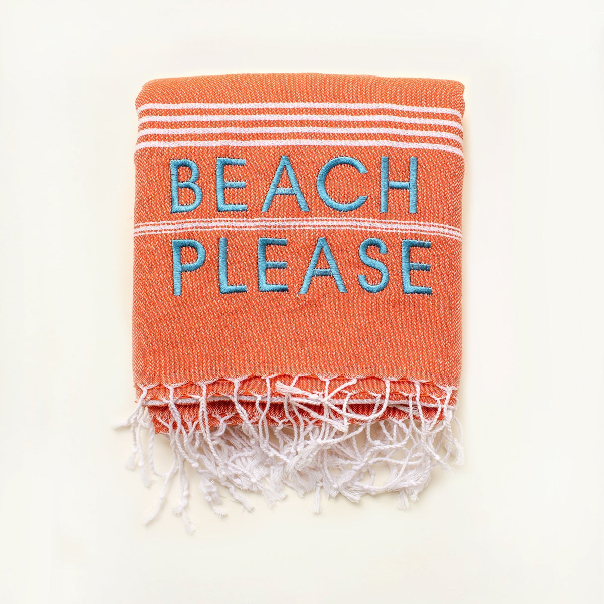 "BEACH PLEASE" Besticktes Hamamtuch