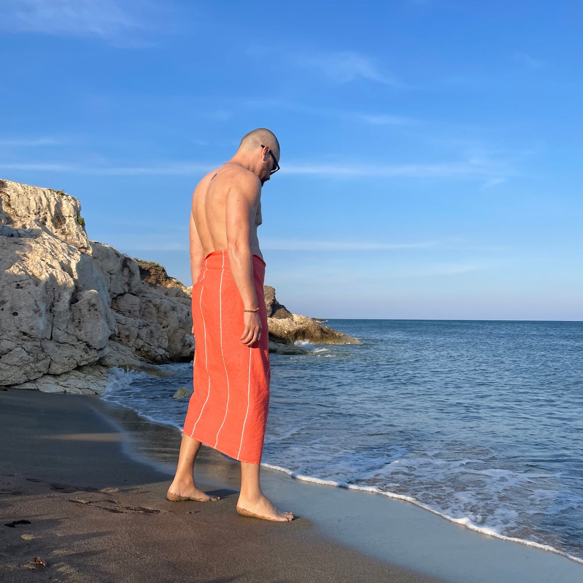 "BEACH PLEASE" Besticktes Hamamtuch