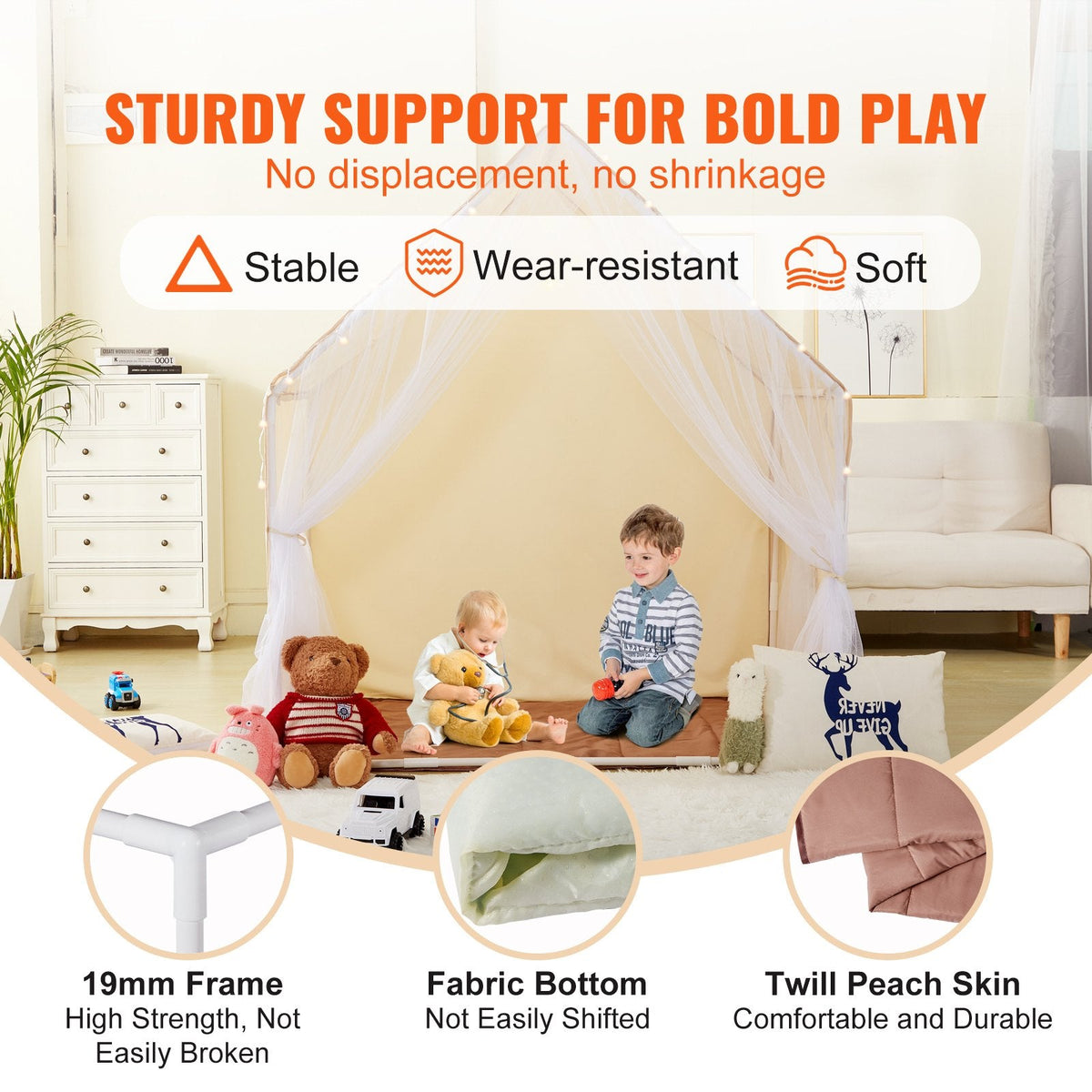 VEVOR Kids Play Tent, Kids Tent for Kids 1-5 Years Old, Toddler Tent