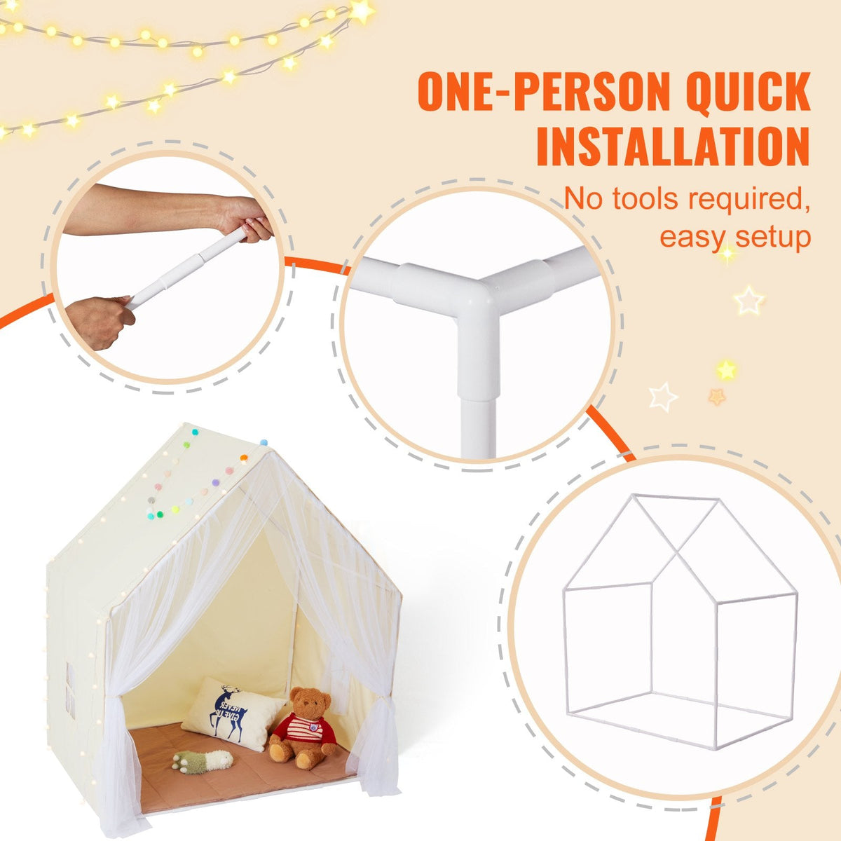 VEVOR Kids Play Tent, Kids Tent for Kids 1-5 Years Old, Toddler Tent